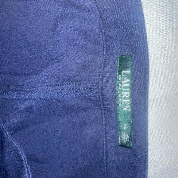 uren 6p retro zipper front pants navy blue stretchy - Picture 1 of 7